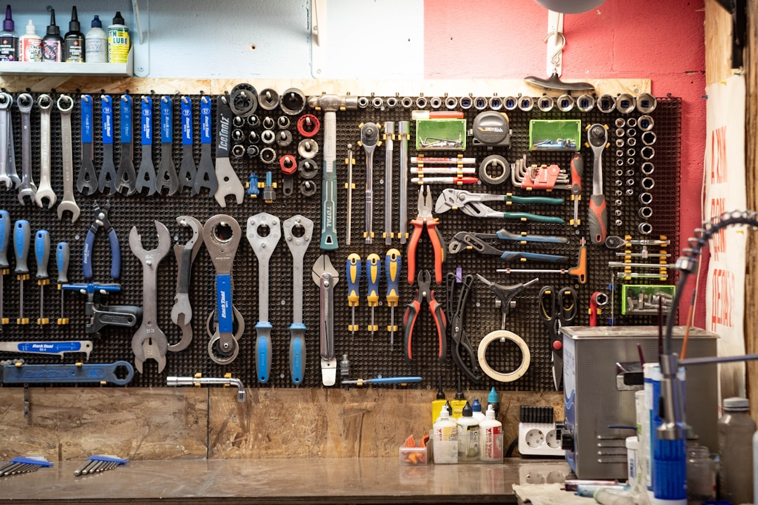 Workshop with organized tools and workbench